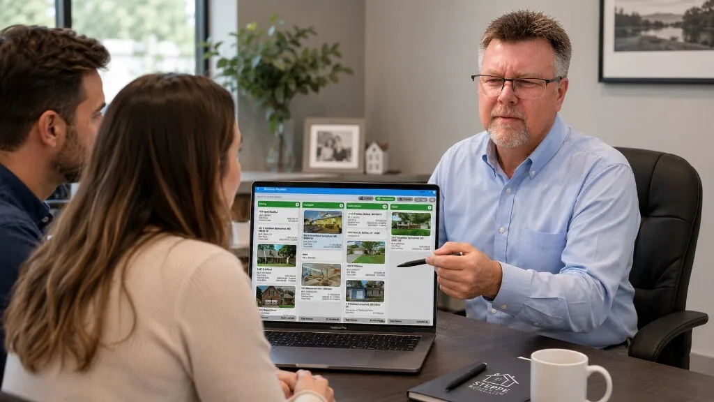 Mark Stepp reviewing SAM Business Pipelines transactions with clients