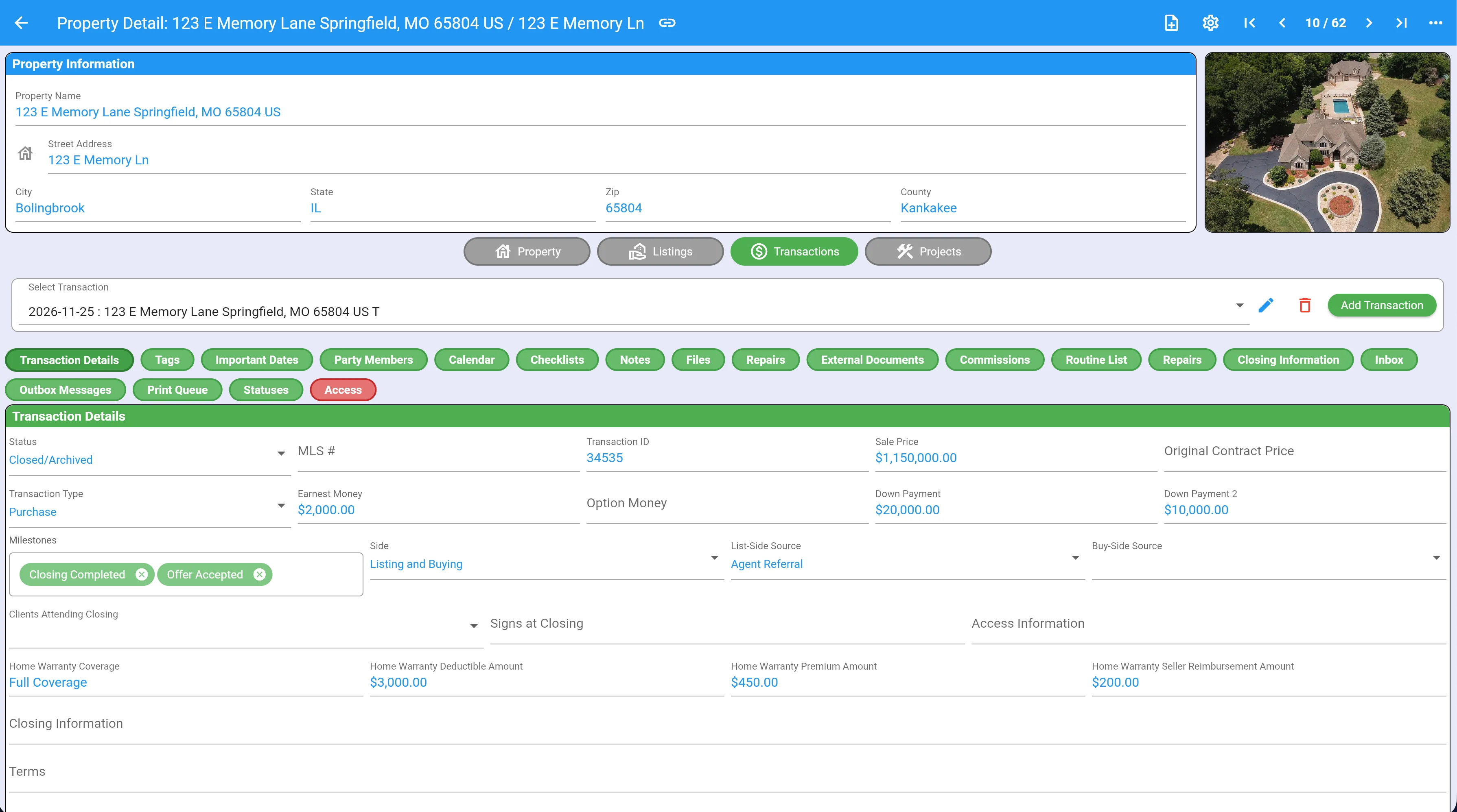 Transaction detail